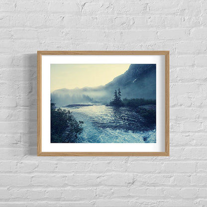 Quadro com Moldura de Madeira, Vidro Temperado e Paspatur. Papel Fotográfico Ultra HD.